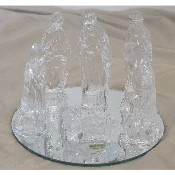 Glass Nativity Scene ST-7 W / Mirror 1988 CBK Ltd. - Picture 3 of 9